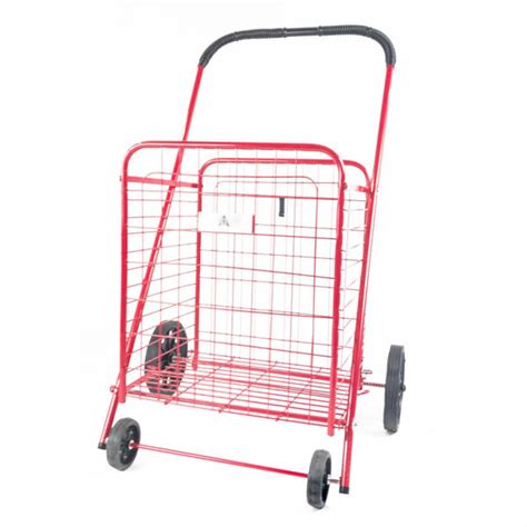 Athome Medium Deluxe Rolling Utility Shopping Cart Stowable Foldin