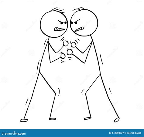 Historieta De Dos Hombres U Hombres De Negocios Que Luchan Y Que Se