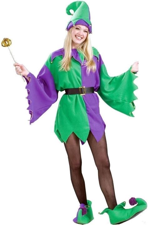 Mardi Gras Jester Adult Costume Elf Tunic Unisex Men Women