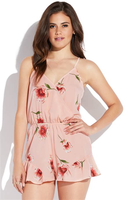 Floral Spaghetti Strap Romper Shoedazzle