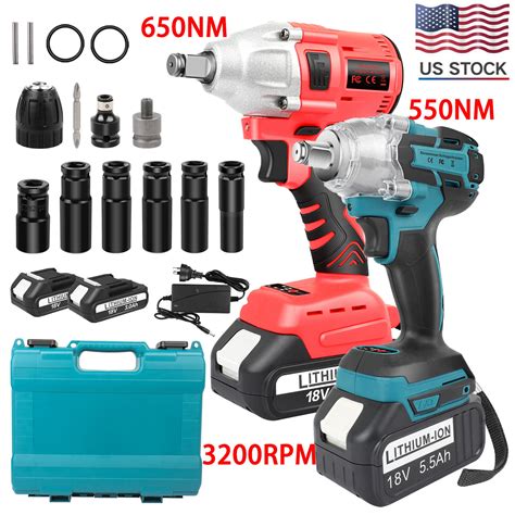 Cordless Impact Wrench 1 2 650Nm High Torque Brushless Drill With