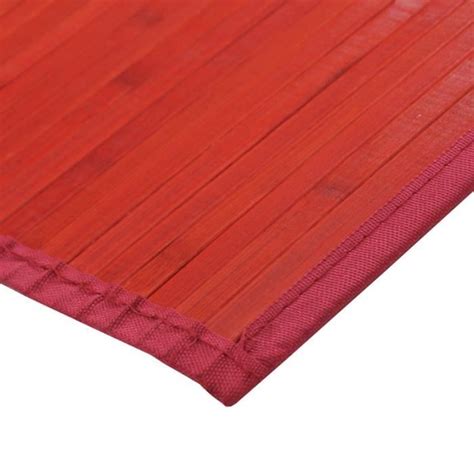 Tapis Bambou X Cm Rouge Achat Vente Tapis Cdiscount