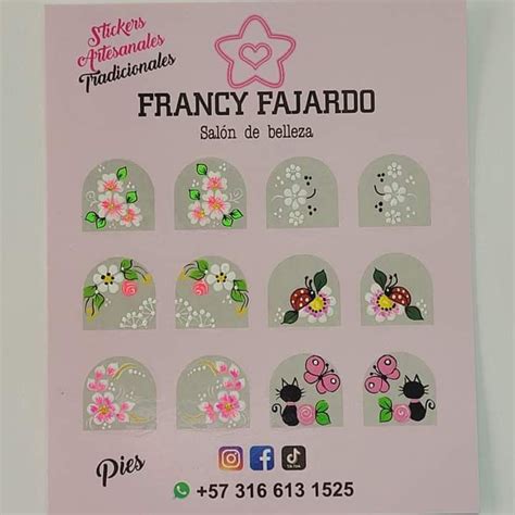 Pin de Melissa Zambrano en Stickers de uñas Diseños de arte en uñas