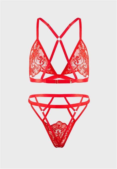 Buy Ann Summers Red Lace Cut Out Bra And Brief Set For Women In Mena Worldwide