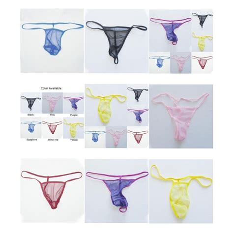 New Sexy Mens See Through G Strings Sheer Mesh Pouch Underwear Panties Lingerie Ebay