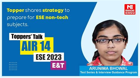 Upsc Ese E T Air Arunima Bhowal Toppers Talk With B