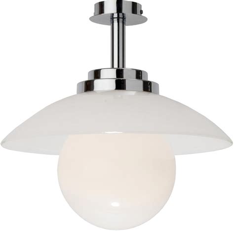 Stratton Art Deco Style Chrome Semi Flush Ceiling Light Uk Made