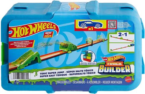 Amazon Hot Wheels Track Builder Playset Toxic Super Jump Pack With Scale Toy Car