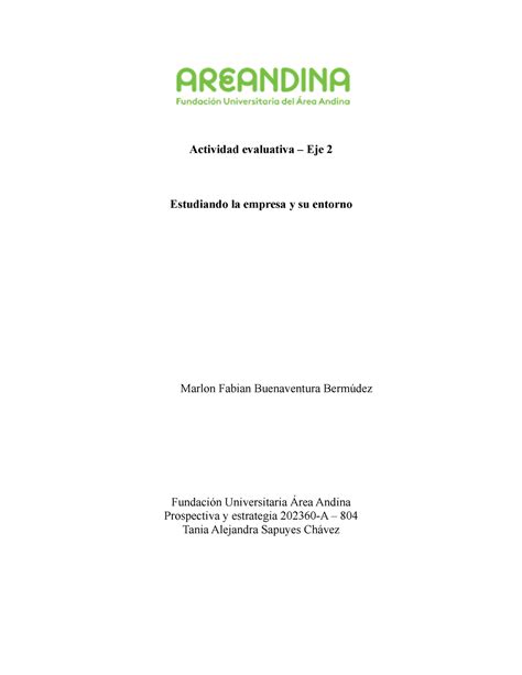 Prospectiva Y Estrategia EJE 2 Actividad Evaluativa Eje 2