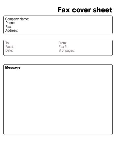 Printable Free Blank Fax Cover Sheet Template PDF