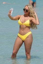 Amber Turner In A Yellow Skimpy Bikini On Holiday In Dubai March