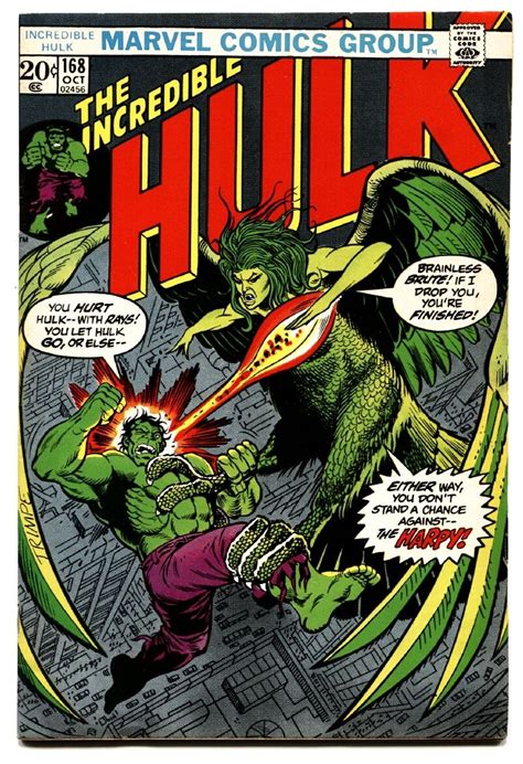 INCREDIBLE HULK 168 Comic Book MARVEL 1st Appearance HARPY FN VF