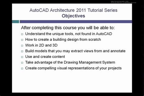 Introduction To The Autocad Architecture Tutorial Series Youtube