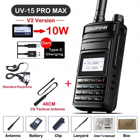 Uv15 Pro Max V1 V2 10w Wojskowe Walkie Talkie Ham Radio Baofeng 10 Km