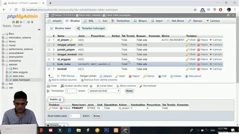 Part 2 Membuat Relasi Antar Tabel Pada Database Perpustakaan Dengan Phpmyadmin Youtube