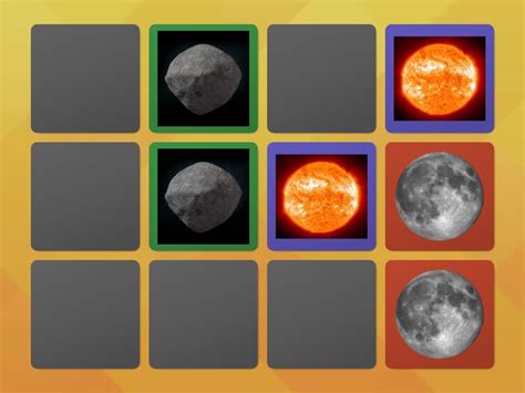 Space Theme Memory Game Pares Iguales