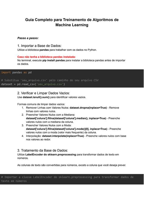 Solution Guia Completo Para Treinamento De Algoritmos De Machine