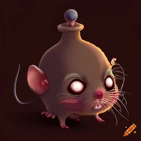 Small Horribly Ugly Rat With A Round Potion Bottle For A Body On Craiyon