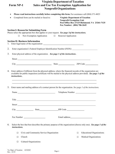 Application Form For Sales And Use Tax Exemption For Nonprofit