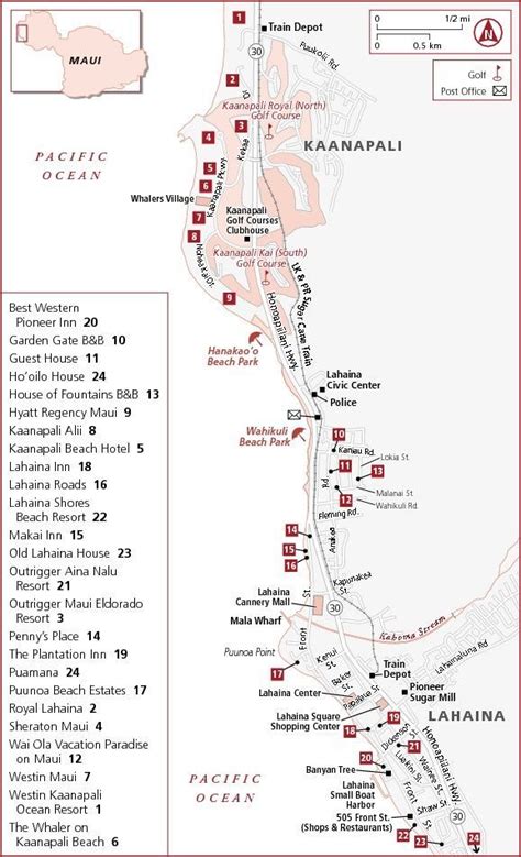 Kaanapali lahaina hotel map trip to maui maui map maui travel – Artofit