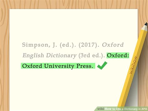 4 Ways To Cite A Dictionary In Apa Wikihow