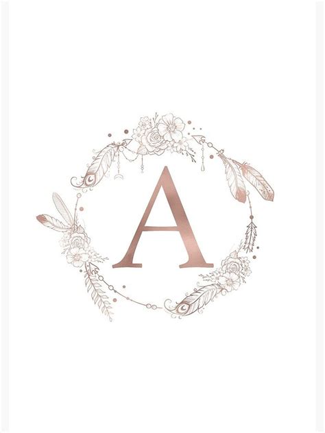 Letter A Rose Gold Pink Initial Monogram Spiral Notebook By