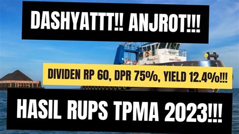 Dashyat Anjrott Hasil RUPS TPMA 2023 Dividen Rp 60 DPR 75