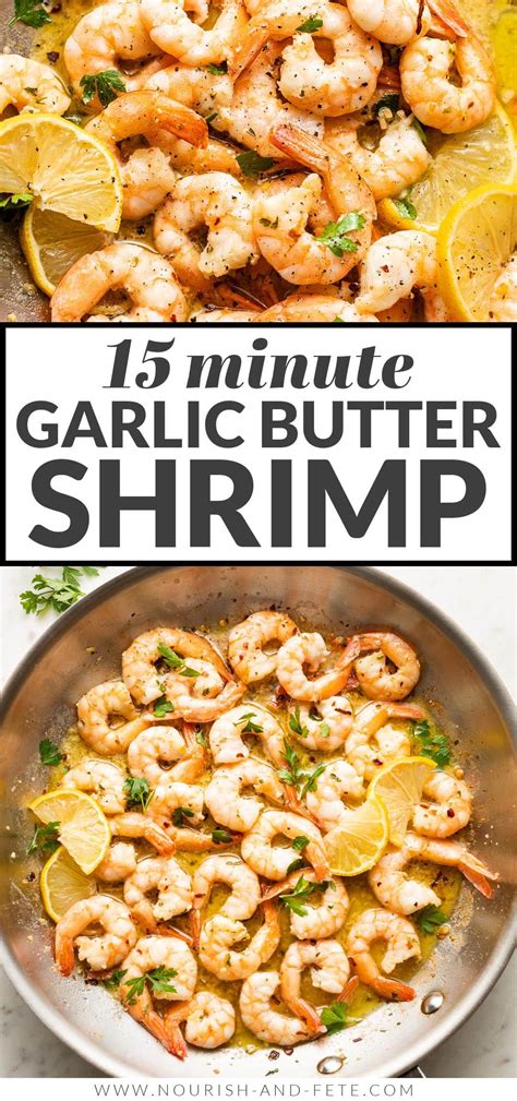 15 Minute Garlic Butter Shrimp Nourish And Fete