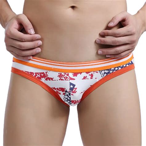 Gay Underwear Mens Briefs Bikini Stripe Flag U Convex Pouch Low Waist