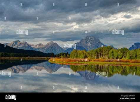 Looking Across The Snake River At Oxbow Bend Grand Teton National