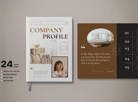 Free Beige Minimalist Company Profile Book by Willy Media on Dribbble