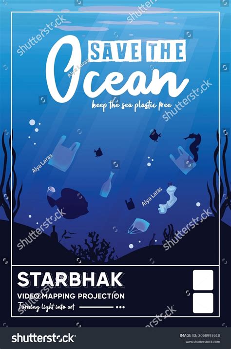 Save Ocean Poster Template Stock Vector Royalty Free 2068993610