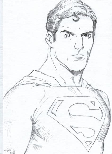 Superman Pencil Sketch at PaintingValley.com | Explore collection of ...