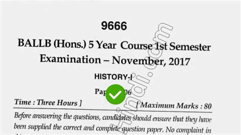 2017 Mdu Ba Llb Hons 1st Sem History Question Paper Youtube