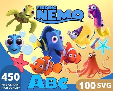 Finding Nemo Png Clipart Nemo Svg Finding Clownfish Fish Etsy Australia