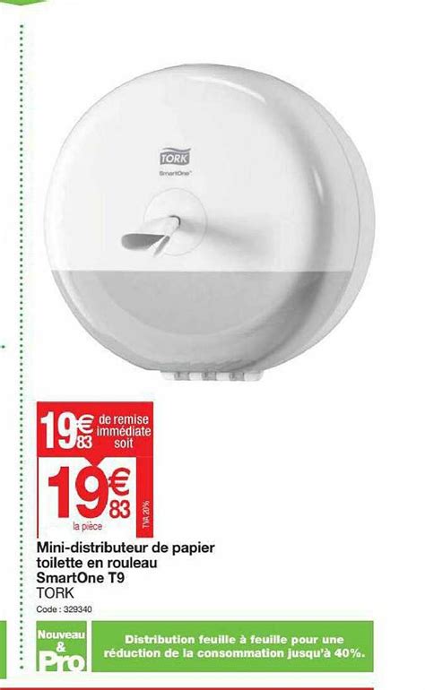 Promo Mini Distributeur De Papier Toilette En Rouleau Smartone T Tork