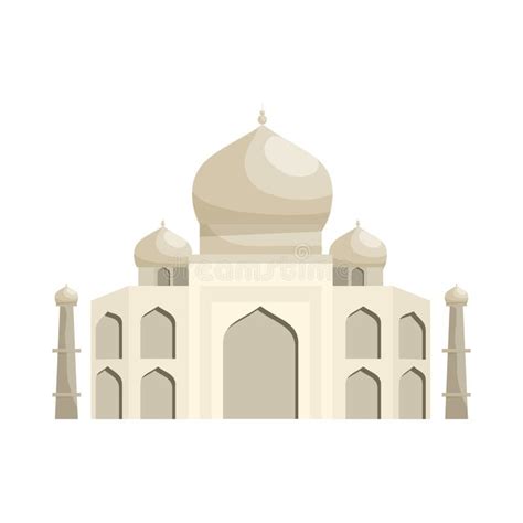 Taj Mahal Icon Outline Style Stock Vector Illustration Of Famous