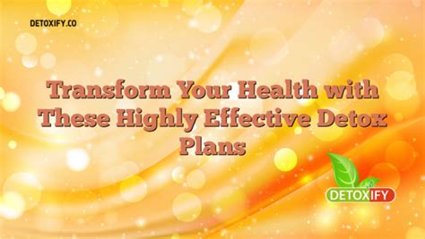 Transform Your Health With These Highly Effective Detox Plans DETOXIFY