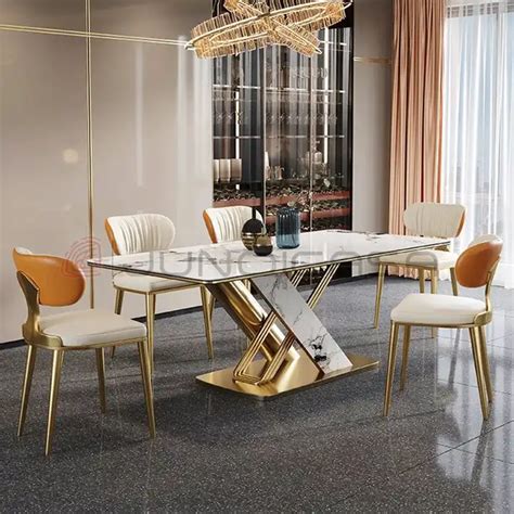 Luxury Modern Dining Room Furniture Dining Table Set Rectangle Big Size ...