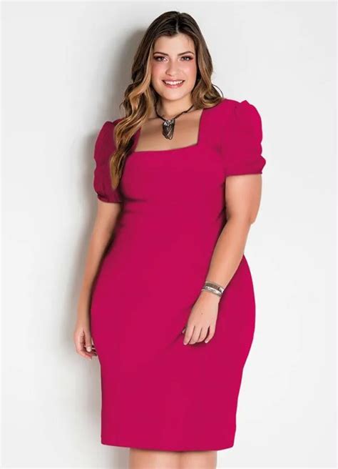 Vestido Mangas Princesa Pink Plus Size Marguerite