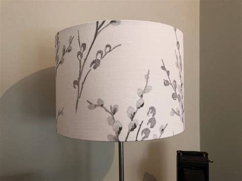 Laura Ashley Pussy Willow Off White And Steel Lampshade Etsy Uk