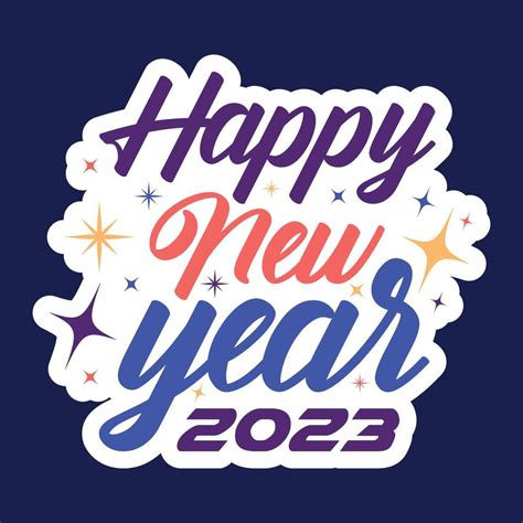 2023 sticker design, new year sticker design 2023 15311063 Vector Art ...