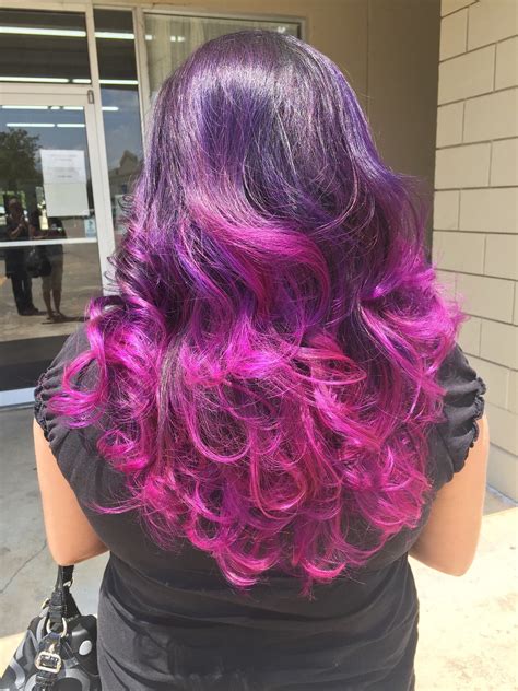 Black Violet And Magenta Color Melt Using Pravana Vivids Hair