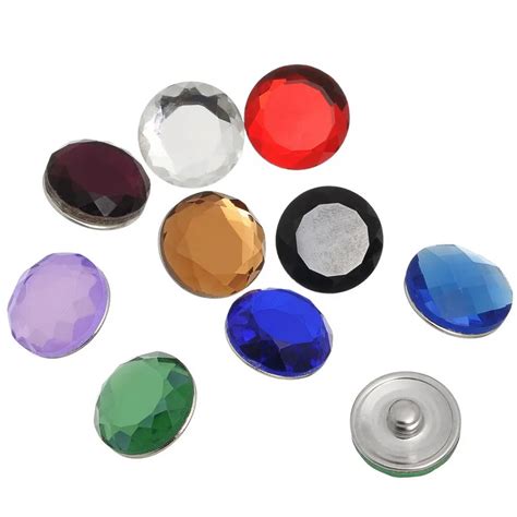 Pcs Mixed Colors Resin Faceted Snap Buttons Press Click Charm Mm