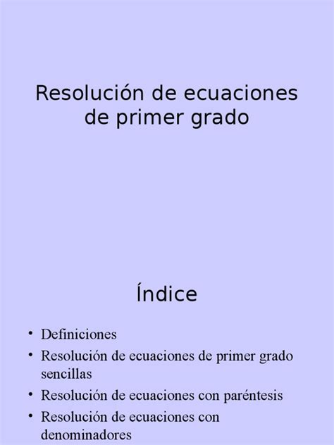 Pdf Resoluci N De Ecuaciones De Primer Grado Dokumen Tips