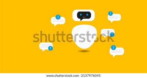 Chatbot Concept Isolated On Yellow Background Stock Vector (Royalty ...