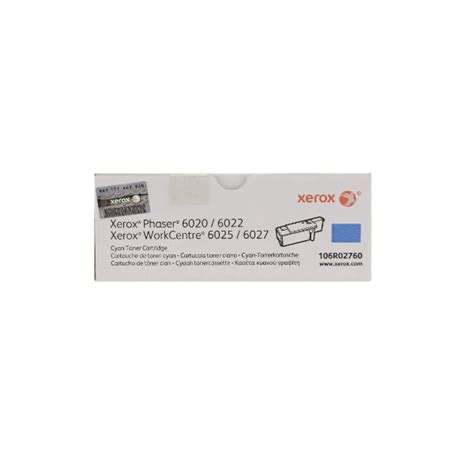Toner Xerox 106R02760 Cyan PH 6020/6022/6027 - Toner original.com.pe