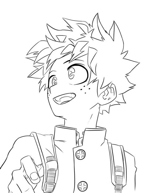 My Hero Academia Deku Line Art