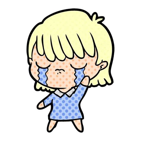 Vector Illustration Cartoon Woman Crying Stock Vector By