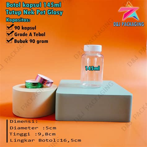 Jual Botol Kapsul Isi 60 Botol Obat Kapsul 145ml Plug Inner